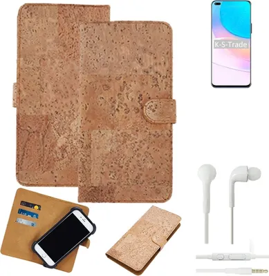Produktbild von K-S-Trade Hülle kompatibel mit Huawei nova 8i + in ear Kopfhörer Kork Handyhülle Cover  Schutzhülle TPU Case Bumper in Hellbraun, (1x)