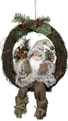 Produktbild von Weihnachtsgirlandenkranz mit integrierter LED Beleuchtung 18 cm für festliche Dekoration