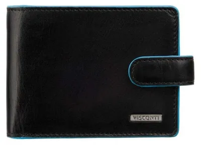 Immagine prodotto di Portafoglio da uomo Visconti Morgex in pelle naturale, colore nero, dimensioni 11,3 x 8,7 cm