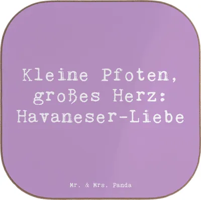 Produktbild von Mr. & Mrs. Panda Untersetzer für Gläser Spruch Havaneser Liebe - Lavendeltraum - Geschenk, gläseruntersetzer, Hundefreunde, Charakter, Coaster, Vierbeiner, Hunderassen