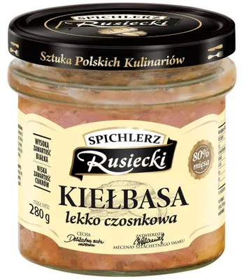 Zdjęcie produktu dla Kiełbasa lekko czosnkowa Spichlerz Rusiecki 280 g