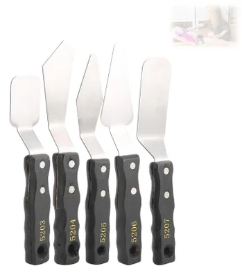 5-teiliges Palettenmesser-Set, Spachtel für Acryl und Ölfarbe