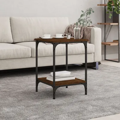 Immagine prodotto di Maison Exclusive - Tavolino marrone effetto rovere 40x40x55 cm Materiale ligneo