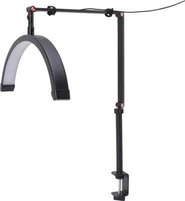 Obrázek produktu pro LED lampa na řasy ve tvaru půlměsíce, otočná o 360°, 3 barvy, 10 stupňů stmívání, 20 W, pro optimální osvětlení při prodlužování řas