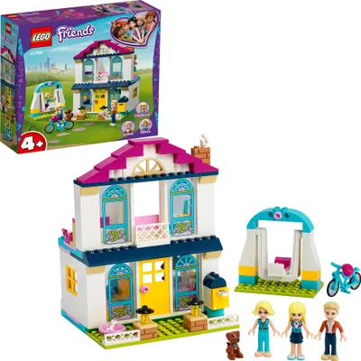 Produktbild von LEGO 41398 Friends 4 + Stephanies Familienhaus, Puppenhaus mit Mini-Puppen, Kinderspielzeug ab 4 Jahre, tolles Geschenk für Mädchen und Jungen