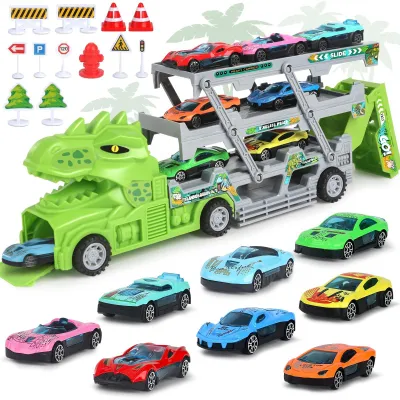 Obrázek produktu pro Dinosaurusový transportér hraček s 8 malými autíčky a doplňky