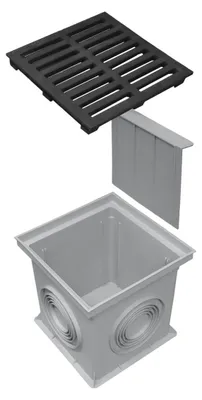 Produktbild von Marley Einlaufschacht 300x300mm + Gussrost Geruchsverschluss Hofablauf Bodenablauf Gully