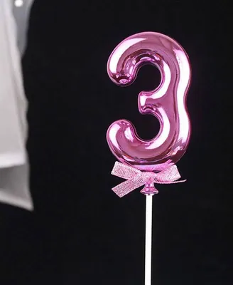 Obrázek produktu pro Zápich do dortu růžový číslo 3 - Cakesicq
