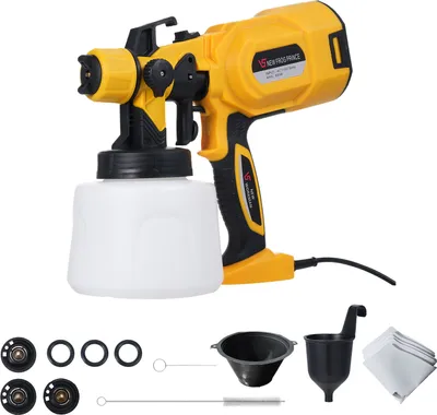 Obrázek produktu pro 850W stříkací pistole - Elektrická latexová stříkací pistole se 3 stříkacími vzory, motor 32000 ot/min, nádržka 1400 ml, 4 měděné trysky na nábytek, stěny, dveře a zahradu