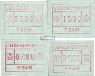 Produktbild von Briefmarken Luxemburg 1983 Mi ATM1 Satz (4.00, 7.00, 10.00, 50.00) postfrisch Automatenmarke