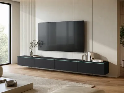 Obrázek produktu pro TV stolek CERIEE 300 - černý grafit + LED osvětlení