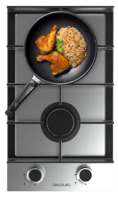 Produktbild von Cecotec Bolero Squad G 2400F Inox, Edelstahl, Integriert, 29.3 cm, Gaskochfeld, Edelstahl, 2 Zone(n)