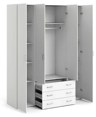 Image de Amoruccio - Grand Dressing, blanc 154x200h cm, 9 étagères