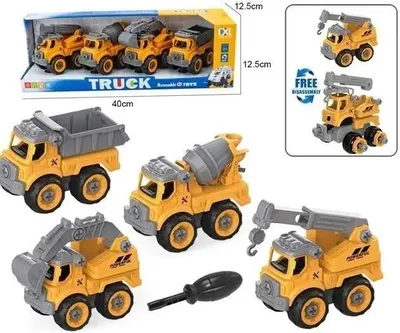 Image de Lot de 4 véhicules de chantier à assembler - Merkpol