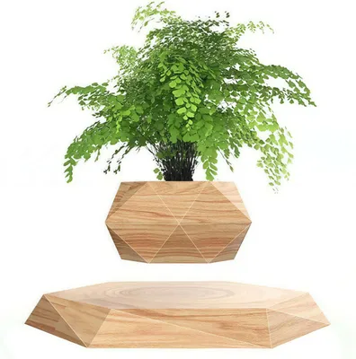 Produktbild von Schwebender Blumentopf, Bonsai-Topf, Hängender Blumentopf für die Schreibtischdekoration - Holzfarbe