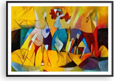 Produktbild von Gerahmtes Poster - Schwarzer Rahmen - Abstraktion modern - 100x70 cm - Wand Bild - Wanddeko - Wandbilder - Kunstposter - Wandposter - Bilderrahmen - Bilder - Kunstdruck - Wandbild - P2BAA100x70-3455