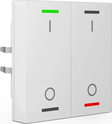Image de Bouton-poussoir MDT KNX Light 55 x 55 mm double RGBW, avec température, blanc pur brillant, commutation, 1 pièce.
