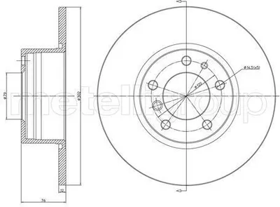 Produktbild von 2x METELLI Bremsscheibe 23-0187 für BMW 5 Limousine (E34) 5 Touring (E34) 75 8mm