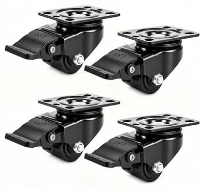 Productafbeelding van Meubelwielen - Zwaar - Met rem - 32 mm - Draagkracht 500 kg - Set van 4