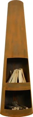 Produktbild von Rengo Corten Stahl Rost Terrassen ofen Garten Kamin Feuer Stelle Säule Tonne