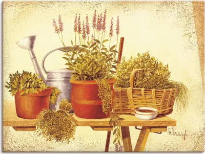 Produktbild von ARTland Leinwandbild Gartenkräuter I Größe: 60x45 cm