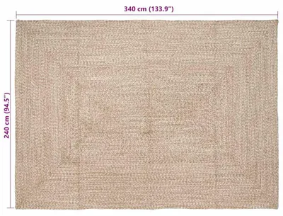 Zdjęcie produktu dla vidaXL Dywanik Naturalny i biały 240 x 340 cm Juta
