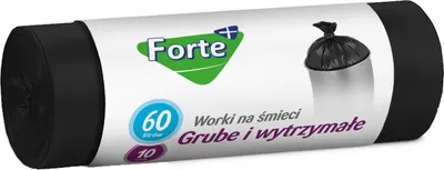 Zdjęcie produktu dla Forte+ Worki na śmieci Optima 60L 10 szt. LDPE