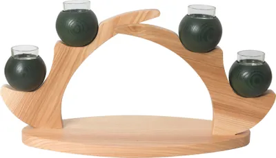 Produktbild von Drechslerei Kuhnert - Schwibbogen Tischleuchter Kerzenhalter Grün - Maße ca. 47 x 23 x 17cm - 27851