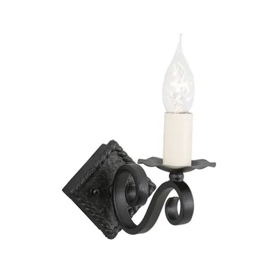 Zdjęcie produktu dla Kinkiet świecznikowy Rectory czarno-kremowy 1xE14x60W metal wym:11x11x17cm IP20 Elstead