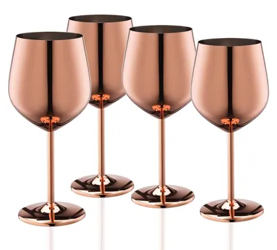 Immagine prodotto di Set di 4 bicchieri da vino in acciaio inossidabile