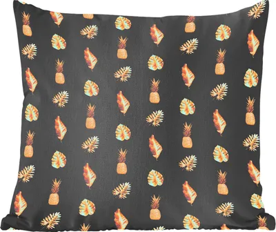 Produktbild von MuchoWow® Zierkissen Sofakissen Wohnzimmer Dekokissen 45x45 cm Blätter - Gold - Muster - Schlafpolster - Polster für das Sofa