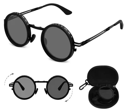 Produktbild von Faltbare, runde Sonnenbrille mit polarisierten Gläsern und UV400-Schutz