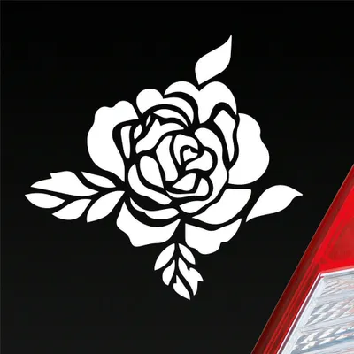 Produktbild von Auto Aufkleber Rose Flower Blume Natur Frühling Tattoo 10x10 cm Weiss Matt Sticker Heckscheibenaufkleber