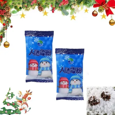 Kunstschnee-Dekoration, 20 g x 2 Stück, weiß, realistisch, für Weihnachten