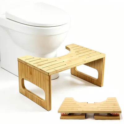Image de Siège de toilette pliable en bambou pour adultes