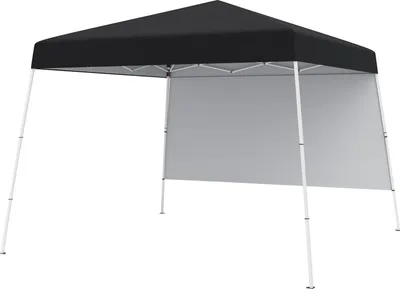 Produktbild von GOPLUS Pop-up Pavillon 3 x 3 m, Faltpavillon mit 1 Seitenwand, Sonnenschutz, 4 Erdnägel, Tragetasche, faltbarer Gartenpavillon für Party (Schwarz)