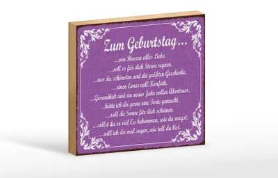 Produktbild von Holzschild Spruch 18x12cm zum Geburtstag alles Liebe
