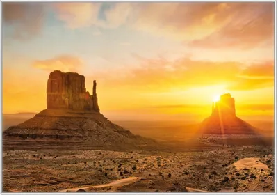 Produktbild von Wallario Wandbild Monument bei Sonnenuntergang, Größe: 70,30 x 100,30 cm, Poster mit weißem Kunststoffrahmen