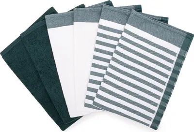 Produktbild von Ross Superior 4 X Geschirr- 2 X Küchentuch im Set Hochwertige Baumwolle für besondere Saugfähigkeit, Praktischer Kordelaufhänger für einfachen Zugriff, Stilvolles Design für jede Küche