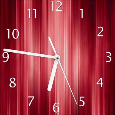 Produktbild von Wallario Design Wanduhr Rot und schwarz gestreift - Abstraktes Streifenmuster aus Echtglas, Größe 20 x 20 cm