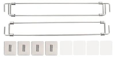 Obrázok produktu pre 2 ks nastaviteľných tyčí do chladničky v karavane, dĺžka 31,5–57,5 cm, stabilizačné tyče z nehrdzavejúcej ocele na zaistenie políc