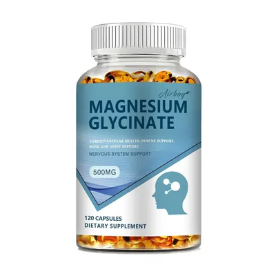 Image de Glycinate de magnésium 500 mg (120 gélules) Complément alimentaire, système immunitaire, muscles, sommeil, cœur, os, énergie
