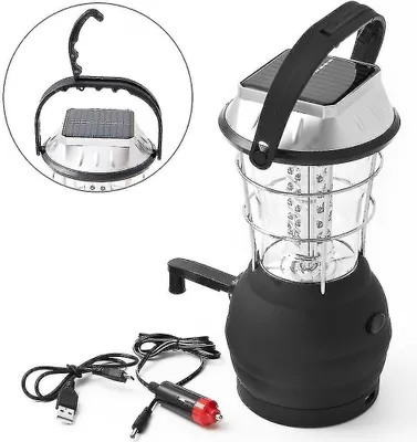 Produktbild von Camping Laterne, LED Campinglampe, Aufladbar Solar Camping Laterne, Batteriebetrieben, Tragbare, Wasserdicht, Camping Handkurbel Laterne für Stromausfällen, Wandern, Notfall
