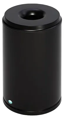 Produktbild von Selbstlöschender Papierkorb | 50 Liter, HxBxT 53x37x37cm | Verzinkter Stahl | Schwarz