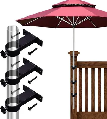 Produktbild von Famanu Parasolhalter für Balkon und Terrasse - Schwarz, 3 Stück