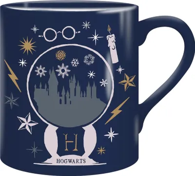 Image de Harry Potter - Mug, château de Poudlard, motif de Noël, 400 ml CD1848 (taille unique) (bleu/blanc)