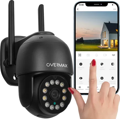 Produktbild von Overmax Camspot 4.95 Überwachungskamera Set, Smart Wi-Fi PTZ-Kamera, Netzkabel mit Adapter, Montagesatz, 2560 x 1440 QHD/2.5K Video - Anthracite