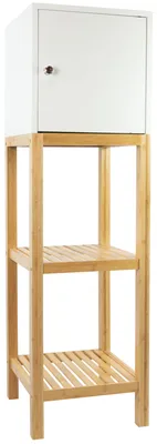 Produktbild von osoltus Badschrank Badregal 114 cm Kobe Bambus / Weiß