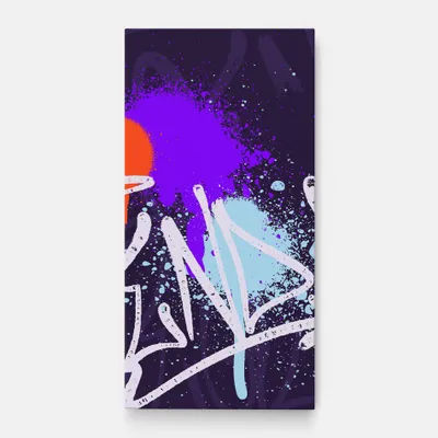 Produktbild von ARTHUB® Leinwandbild 50x100 cm, Purple Blue Graffiti | Wohnzimmerdekoration, Hängende Bilder, Wanddekoration, Heimdekoration, Moderne, Graffiti