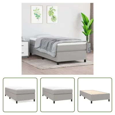 Produktbild von The Living Store Boxspringbett mit Matratze Hellgrau 90x190 cm Stoff